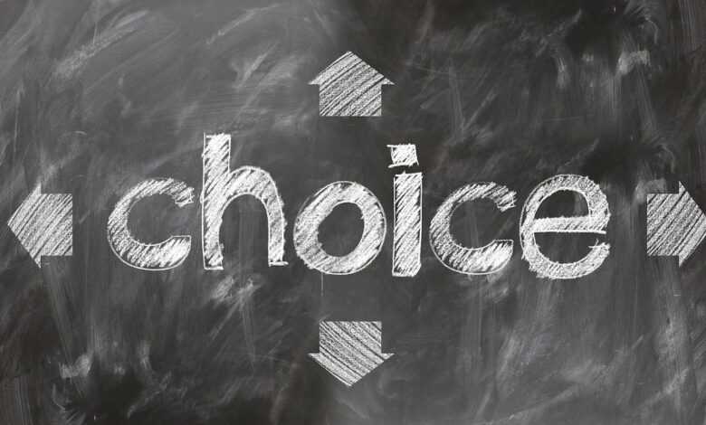 choice, select, decide