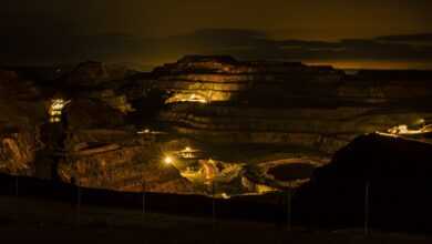 mines, mining, night