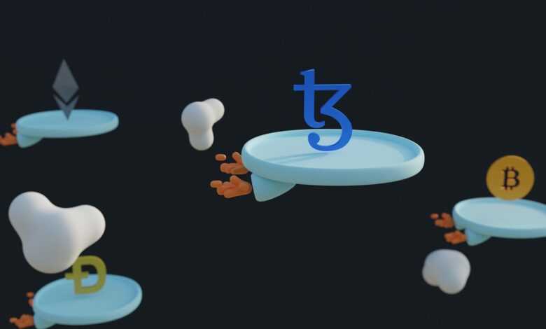a number of objects floating in the air